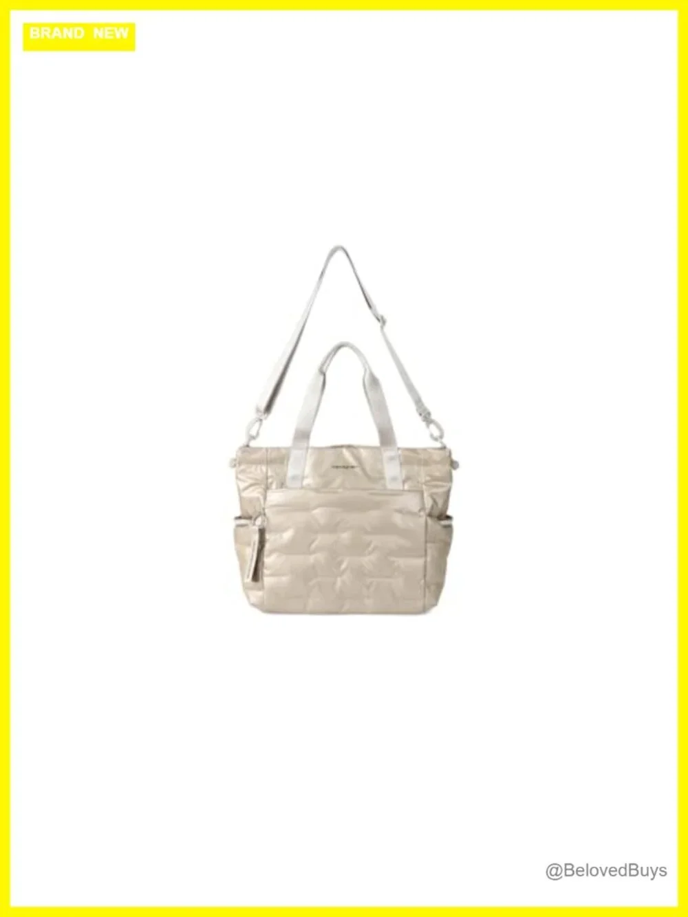 Lightweight Water-Repellent Tote Bag with Multiple Pockets, Adjustable Straps